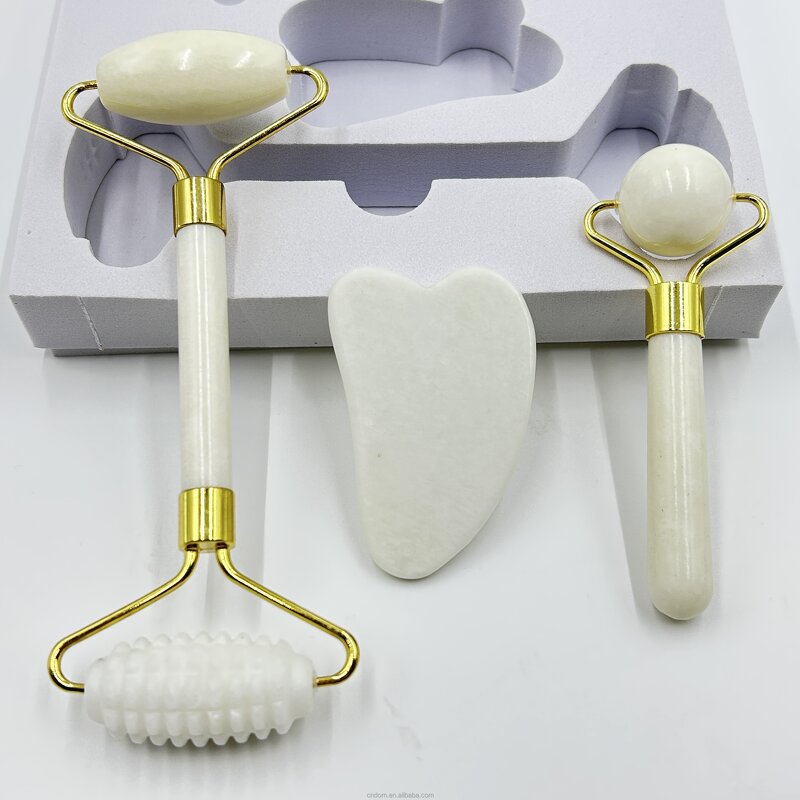 Bian Stone Gua Sha Set - Face Neck Wrinkles Double Head Jade Roller Tool