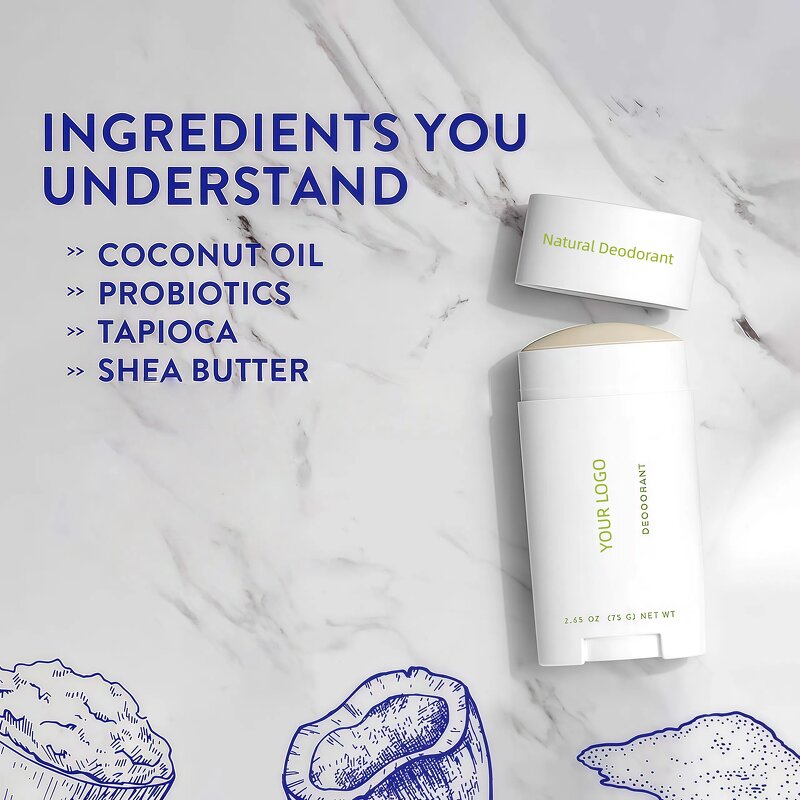 Vegan Deodorant Stick - Zero Waste Biodegradable Tube Custom Private Label