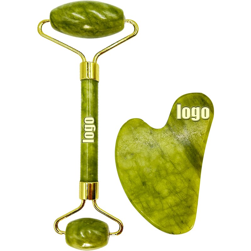 Jade Roller Gua Sha Set - 2024 100% Natural Double Head Whitening Skin Tightening