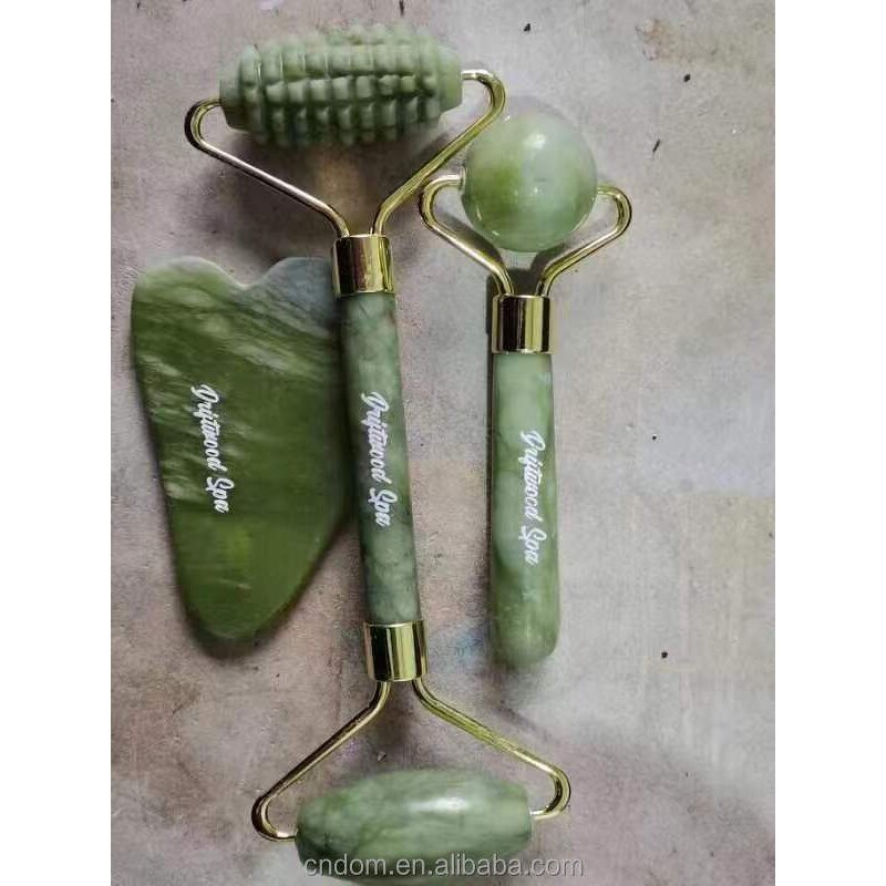 Jade Roller Gua Sha Set - 2024 100% Natural Double Head Whitening Skin Tightening