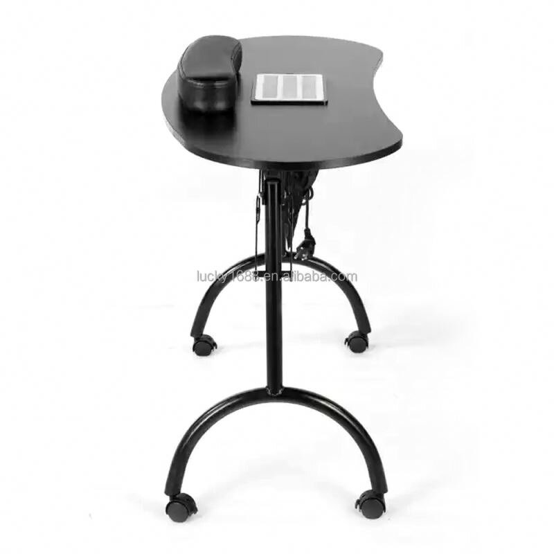 Foldable Manicure Table - Portable Salon Furniture Mobile Metal Nail Desk