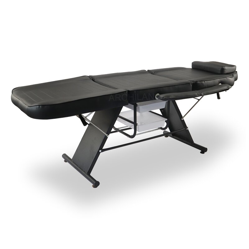 Three-Section Massage Bed - Luxury Foldable Synthetic Leather Salon Furniture