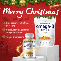 Fish Oil Capsules Manufacturer - OEM Christmas Limited Edition 240 Capsules Rich in Omega-3 Lemon Flavor