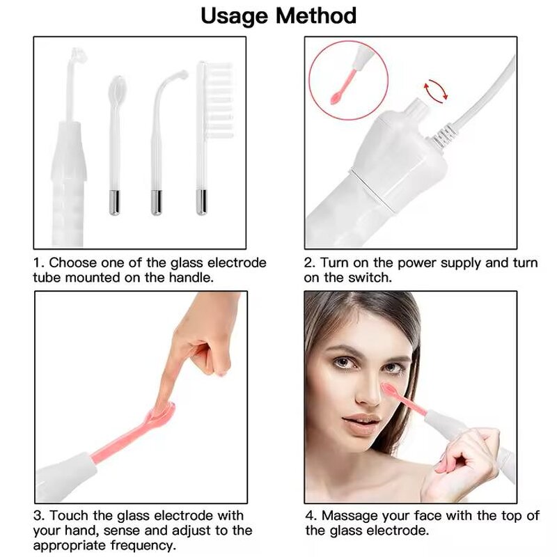High Frequency Facial Wand Manufacturer - 4 in 1 for Acne and Skin Care