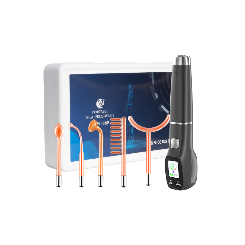 High Frequency Facial Wand - Multifunction LCD Ultrasonic 5 in 1 Probes