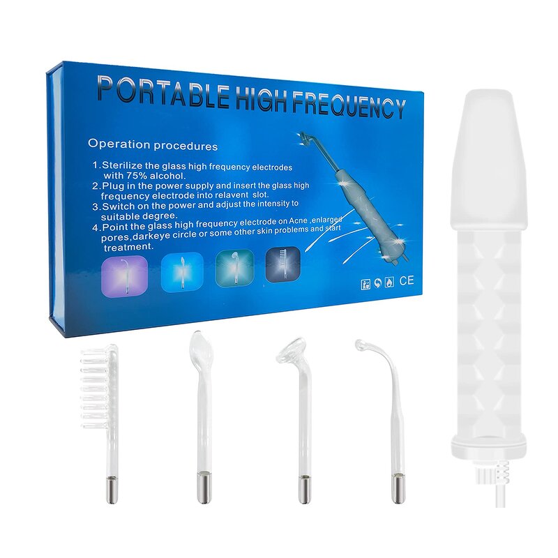 High Frequency Facial Wand - 4 in 1 Portable Therapy for Face