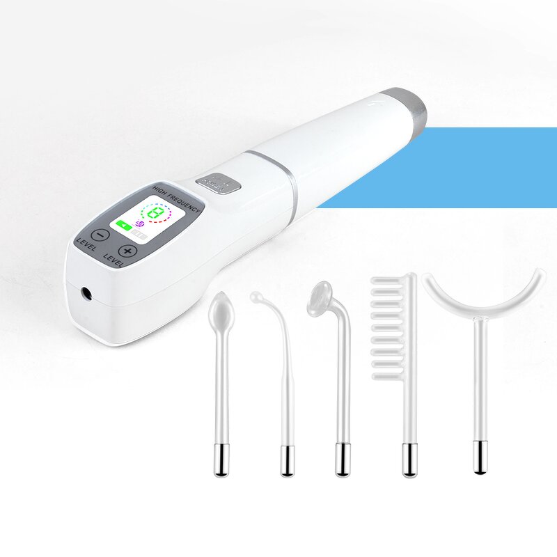 High Frequency Facial Wand - with LCD Screen & 5 in 1 Probes