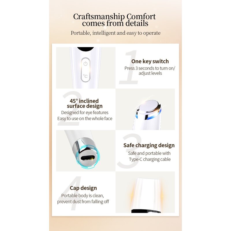 Eye Massager Wand Manufacturer - Heating for Wrinkle Removal