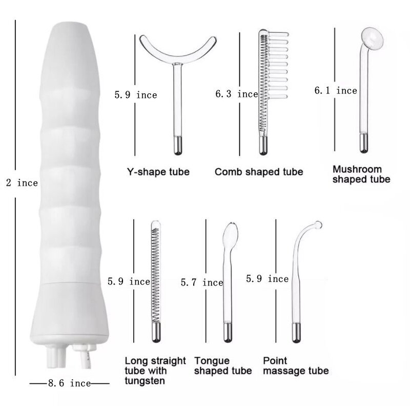 High Frequency Beauty Instrument - 6 in 1 with Glass Rod