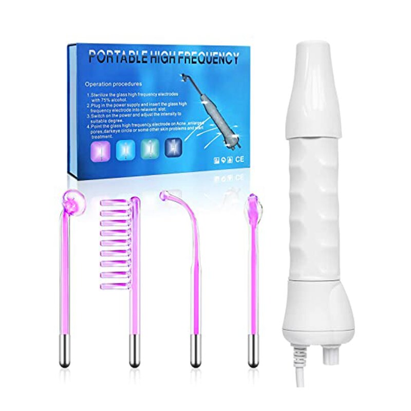 High Frequency Facial Wand - 4 in 1 Portable Therapy for Face