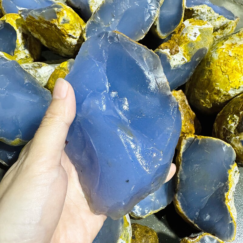 Rough Gemstone Manufacturer - Turkey Blue Chalcedony Natural Tumbled Raw