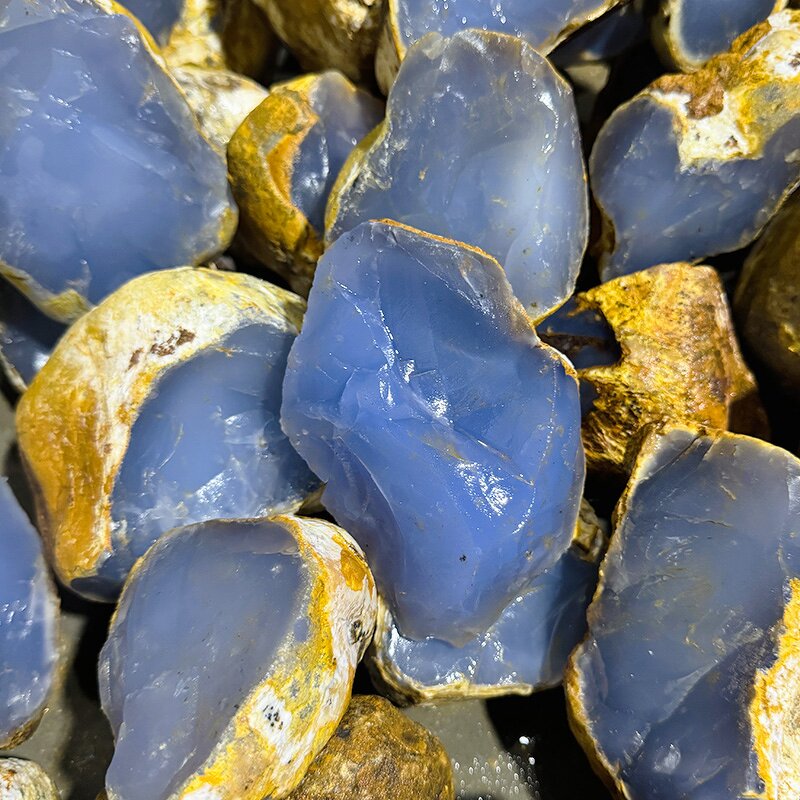 Rough Gemstone Manufacturer - Turkey Blue Chalcedony Natural Tumbled Raw