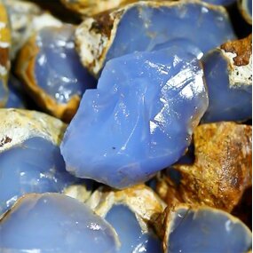 Rough Gemstone Manufacturer - Turkey Blue Chalcedony Natural Tumbled Raw