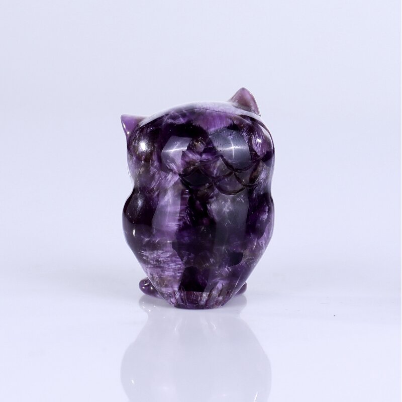 Owl Carving Manufacturer - 1.5 Inch Dream Amethyst Baby Owl Hand Carved