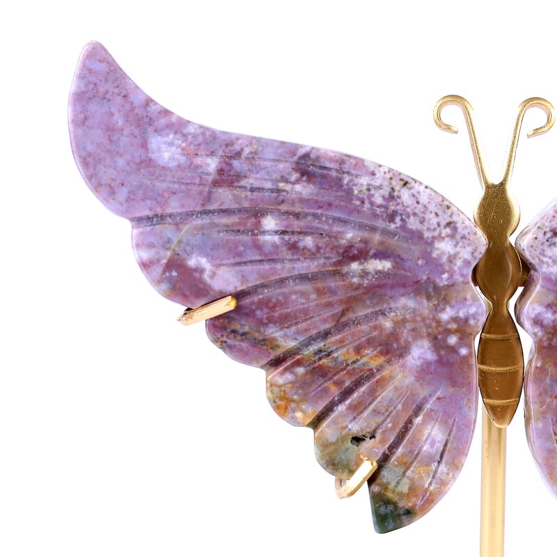 Butterfly Wings Figurine Manufacturer - Natural Indian Agate with Stand