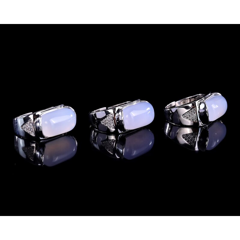 Gemstone Ring Manufacturer - Natural Blue Crystal Rhinestone Bezel Setting