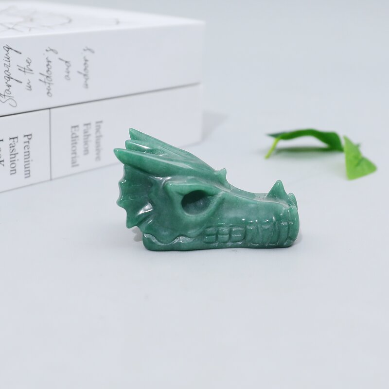 Dragon Skull Carving Manufacturer - Green Aventurine Traditional for Halloween
