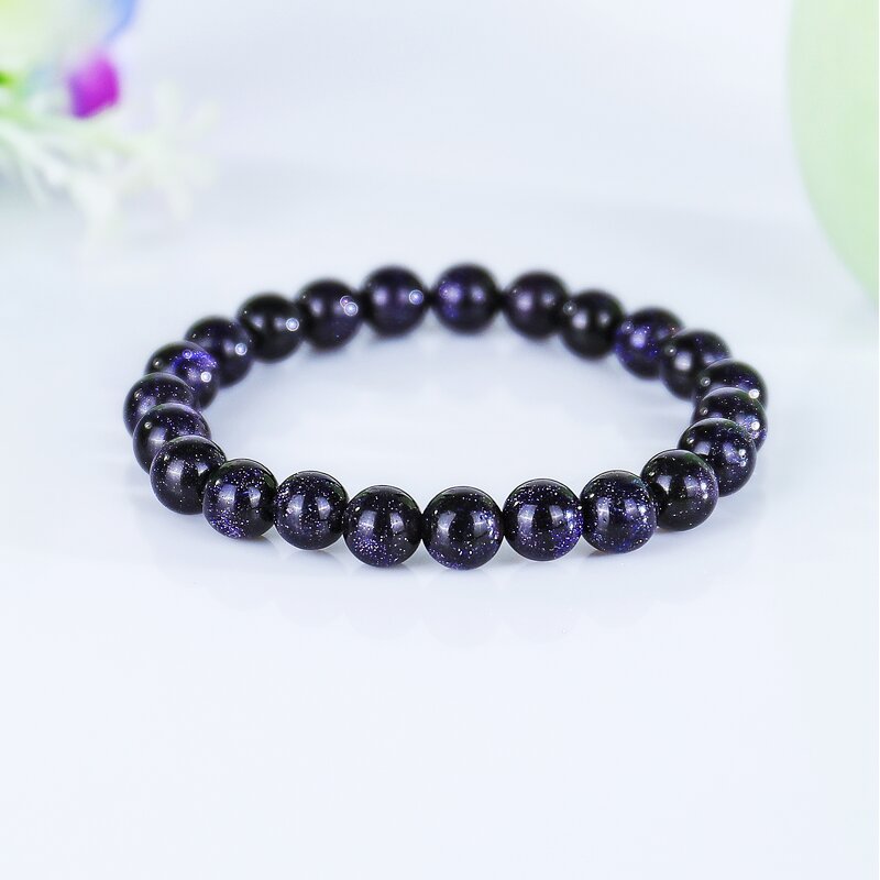 Crystal Bracelet Manufacturer - Natural Blue Goldstone Beaded CNAS Certified