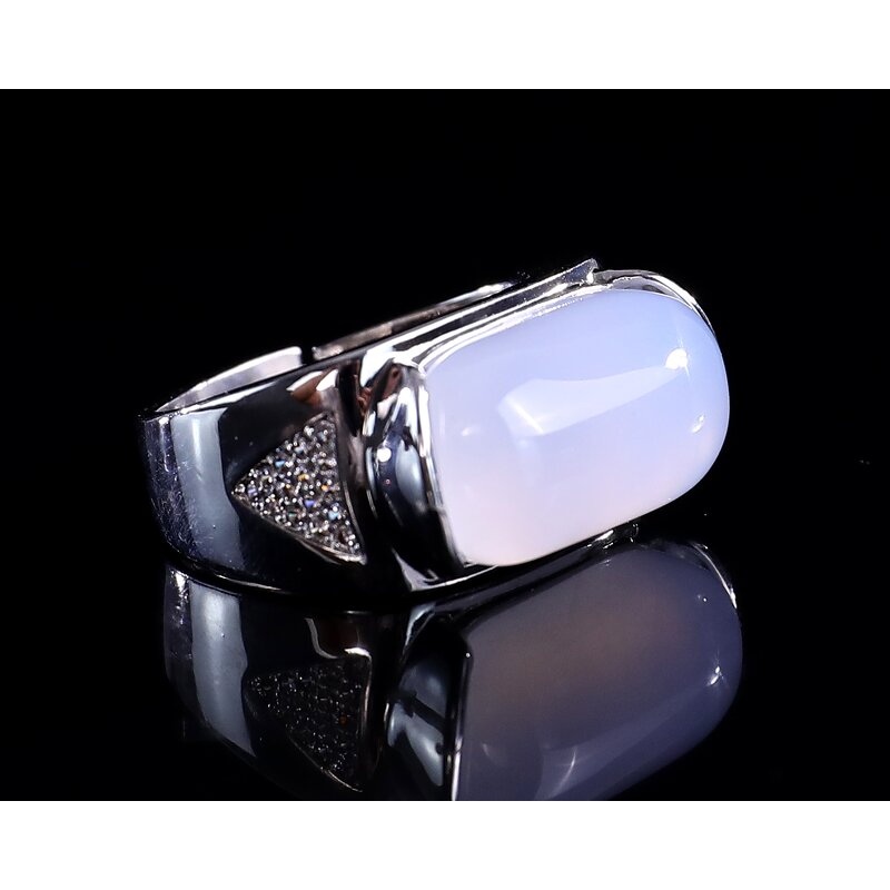 Gemstone Ring Manufacturer - Natural Blue Crystal Rhinestone Bezel Setting