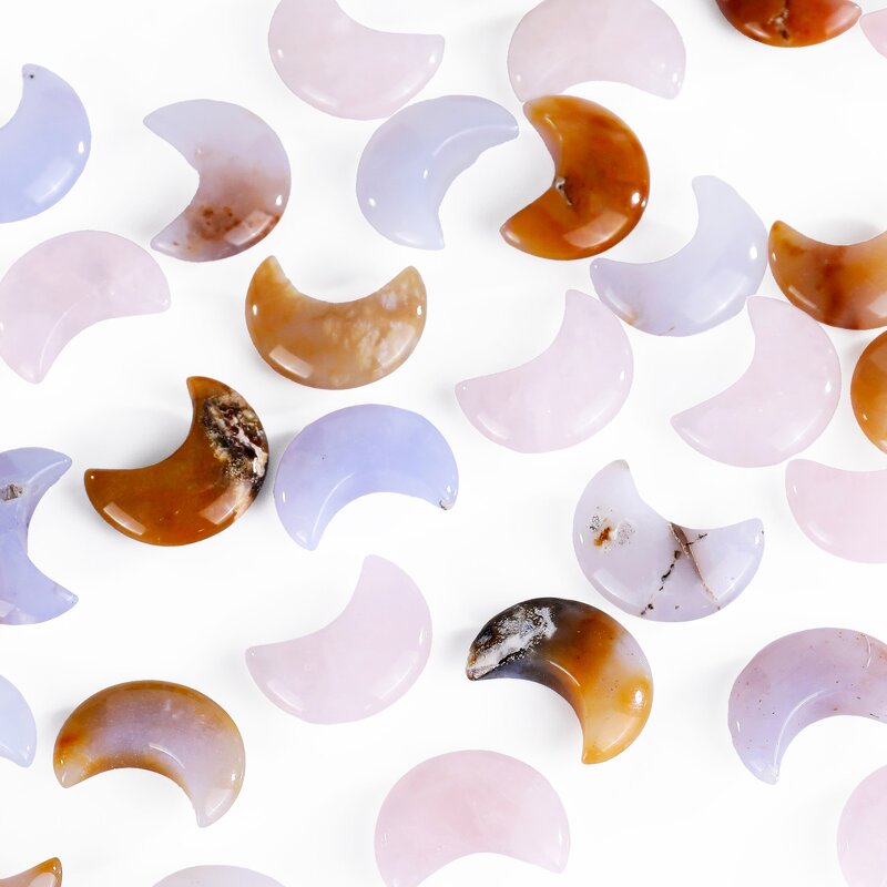 Crystal Moon Carving Manufacturer - Natural Gemstone Hand Carved Small Healing
