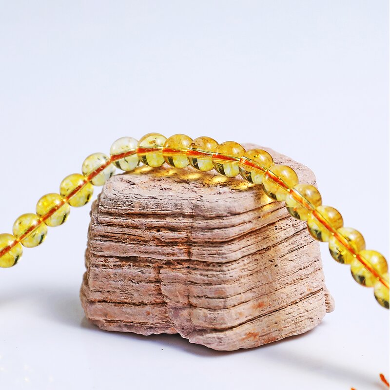 Crystal Bracelet Manufacturer - Natural Citrine 8MM Round Bead Single Loop