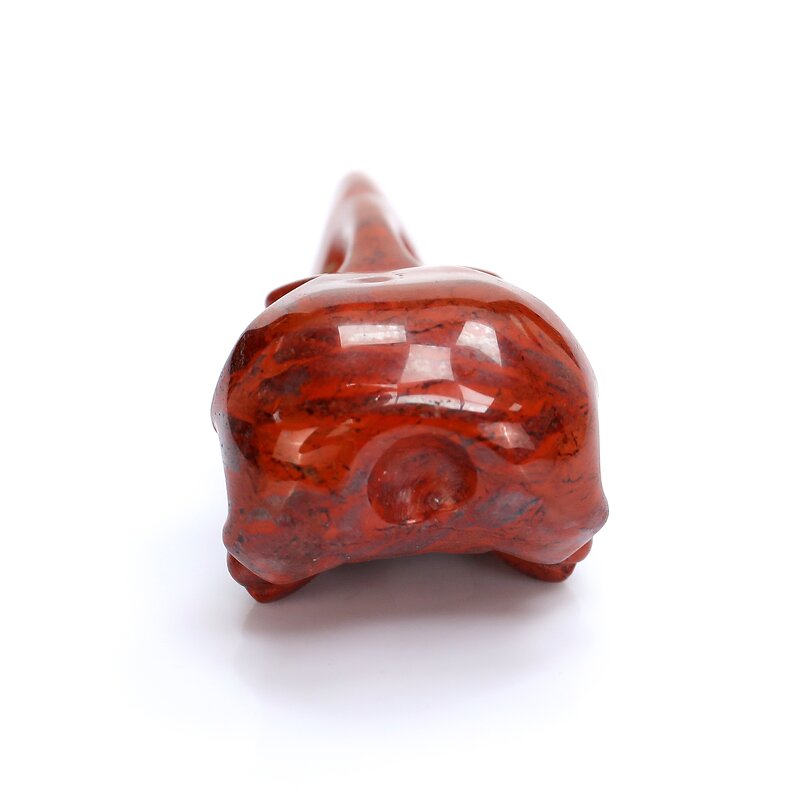 Raven Skull Ornament Manufacturer - Natural Red Jasper Hand Carved for Jewelry