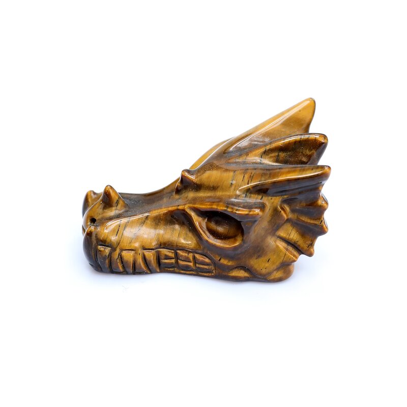 Crystal Skull Manufacturer - Premium Tiger Eye Carved Traditional Engraving