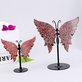 Butterfly Carving Manufacturer - Crystal Wings with Metal Stand Hand Carved