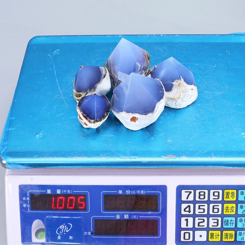 Religious Sculpture Manufacturer - Natural Blue Chalcedony Jasper Polished Raw