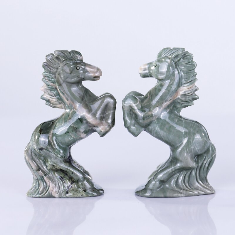 Horse Statue Manufacturer - Nine Dragon Carved Jade Engraved Natural Crystal