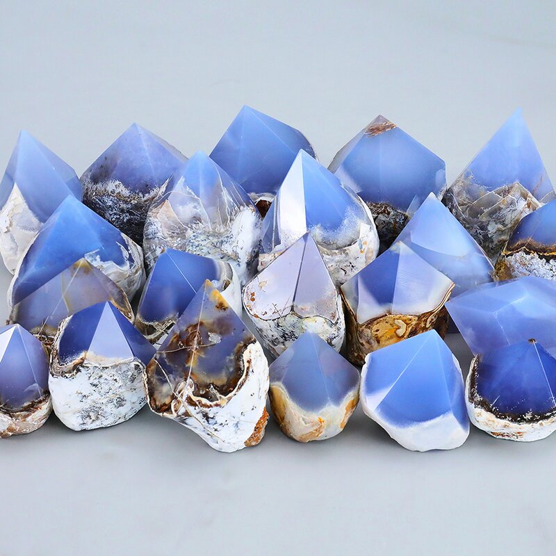 Religious Sculpture Manufacturer - Natural Blue Chalcedony Jasper Polished Raw