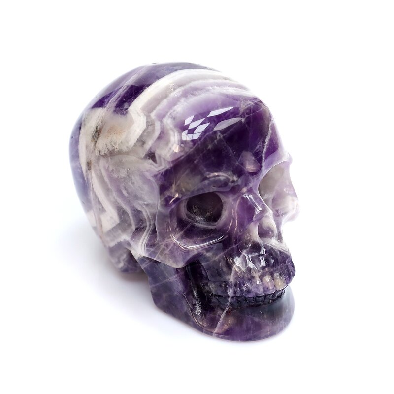 Crystal Skull Manufacturer - Custom 1.75 Inch Dream Amethyst Carving Desktop