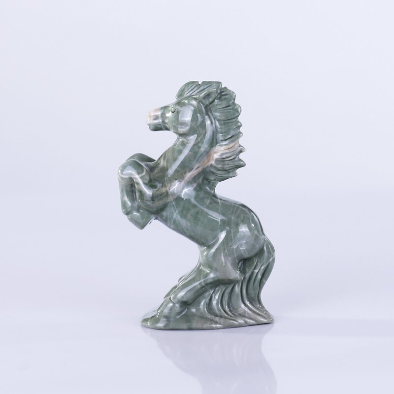 Horse Statue Manufacturer - Nine Dragon Carved Jade Engraved Natural Crystal