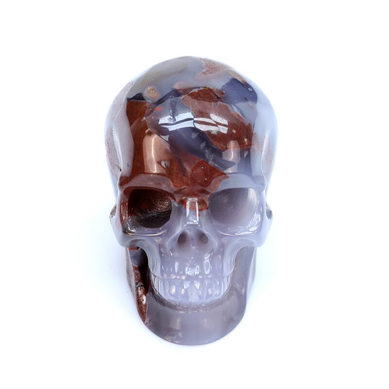 Crystal Skull Manufacturer - Hand Carved Volcanic Agate Reiki Healing Engraving
