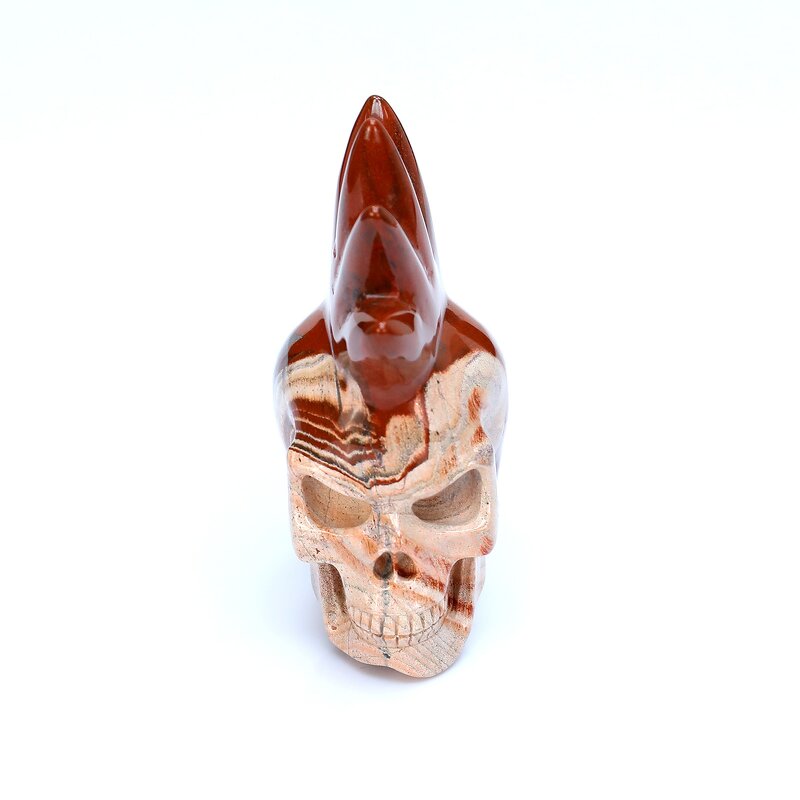Crystal Skull Manufacturer - Natural Red Jasper Punk Engraved Healing & Customizable