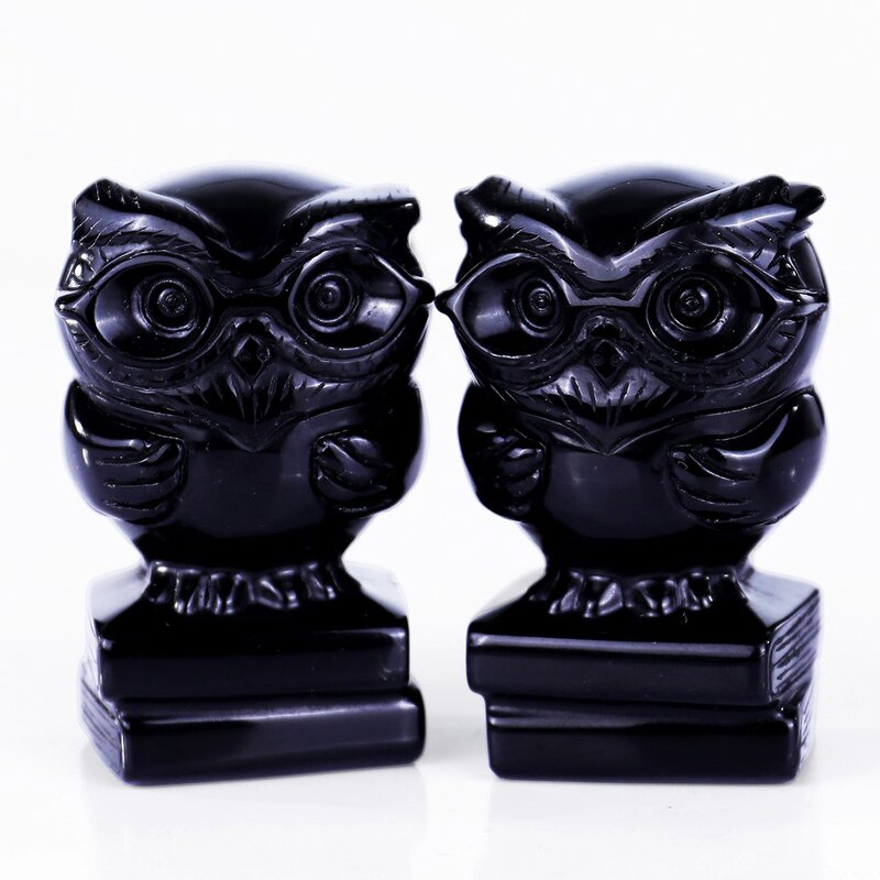 Owl Sculpture Manufacturer - Natural Dream Amethyst on Books 3 Inch Hand Carved