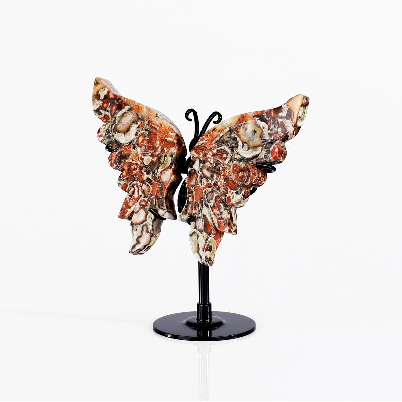 Butterfly Sculpture Manufacturer - Money Agate Bracket Hand-carved Customizable