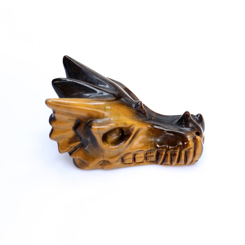 Crystal Skull Manufacturer - Premium Tiger Eye Carved Traditional Engraving