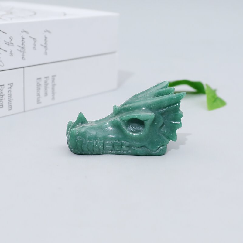 Dragon Skull Carving Manufacturer - Green Aventurine Traditional for Halloween