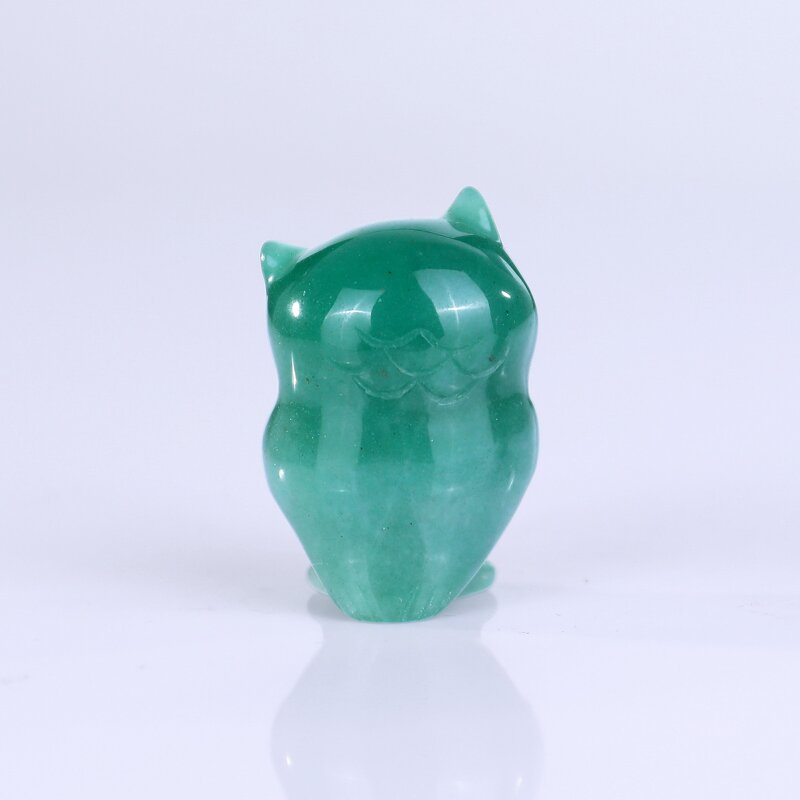 Owl Carving Manufacturer - Natural Green Aventurine Baby Owl Engraved