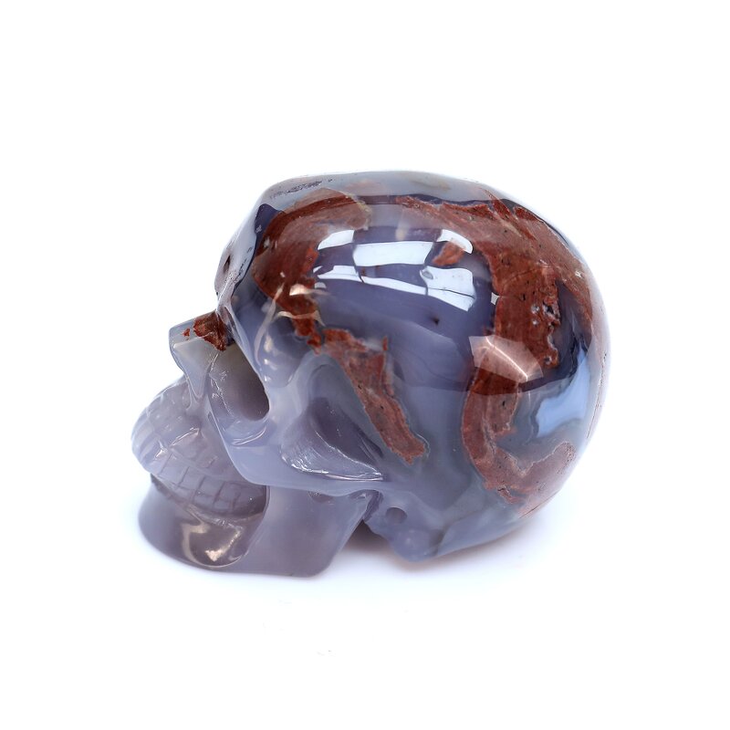 Crystal Skull Manufacturer - Hand Carved Volcanic Agate Reiki Healing Engraving