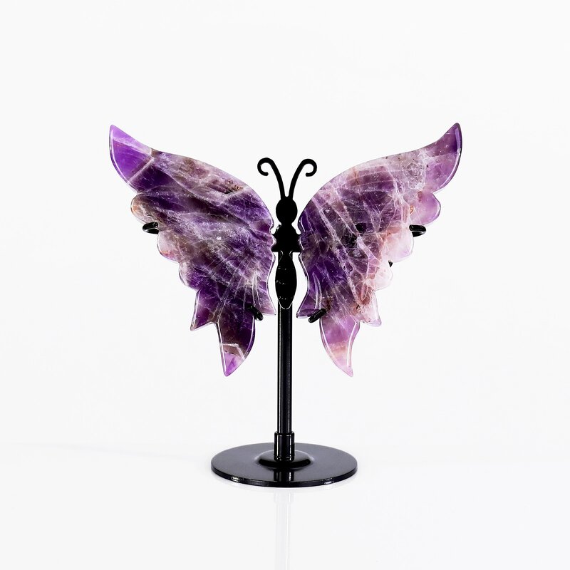 Butterfly Carving Manufacturer - Natural Dream Amethyst Bracket on Stand