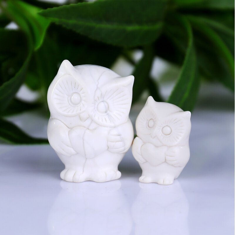 Owl Sculpture Manufacturer - Natural Ivory Jade Handmade Baby Owl Customized