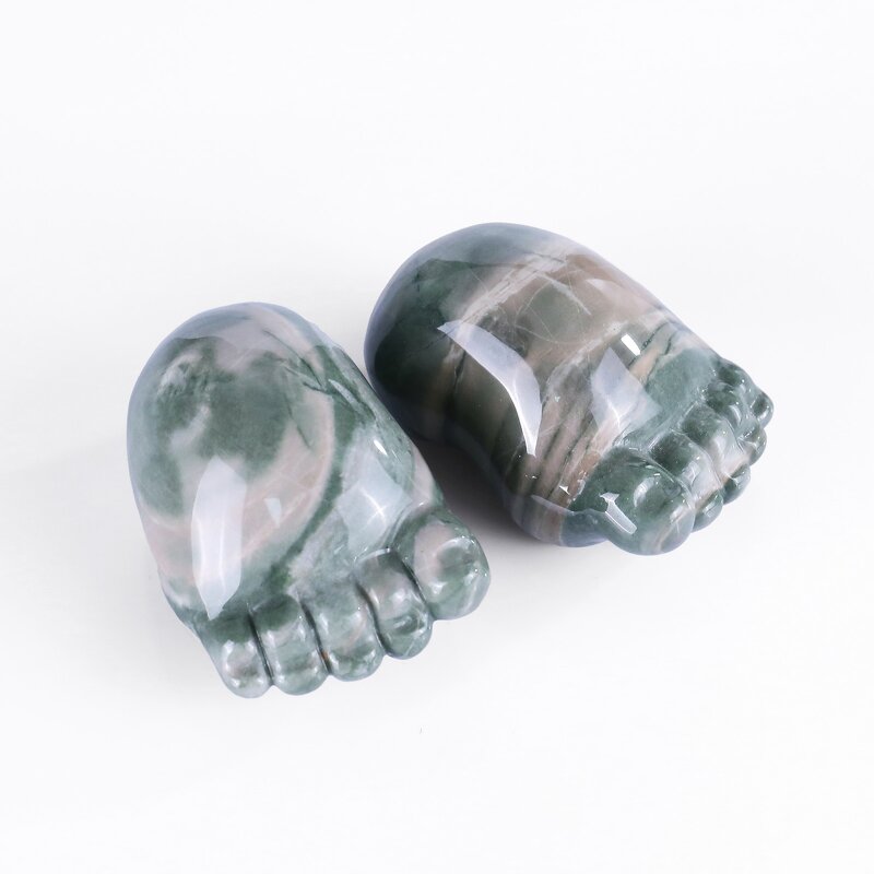 Foot Ornament Manufacturer - Polished Natural Obsidian Cute Little Foot Carving