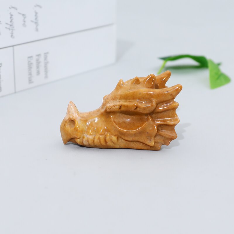 Crystal Skull Sculpture Manufacturer - Chalcedony Jasper Dragon Ancient Style