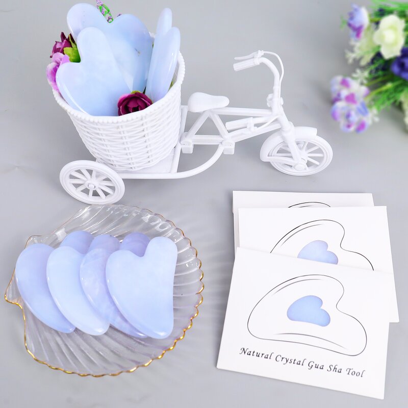 Gua Sha Board Manufacturer - Natural Blue Chalcedony for Face Lifting