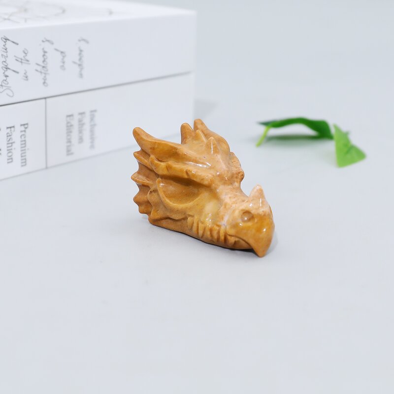 Crystal Skull Sculpture Manufacturer - Chalcedony Jasper Dragon Ancient Style