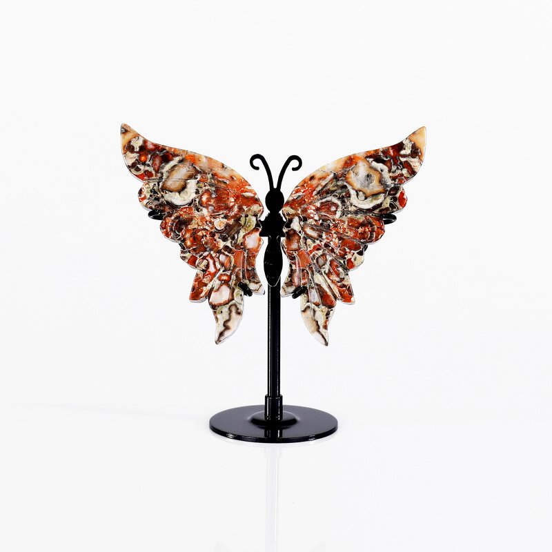 Butterfly Sculpture Manufacturer - Money Agate Bracket Hand-carved Customizable