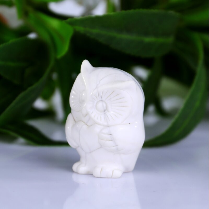 Owl Sculpture Manufacturer - Natural Ivory Jade Handmade Baby Owl Customized