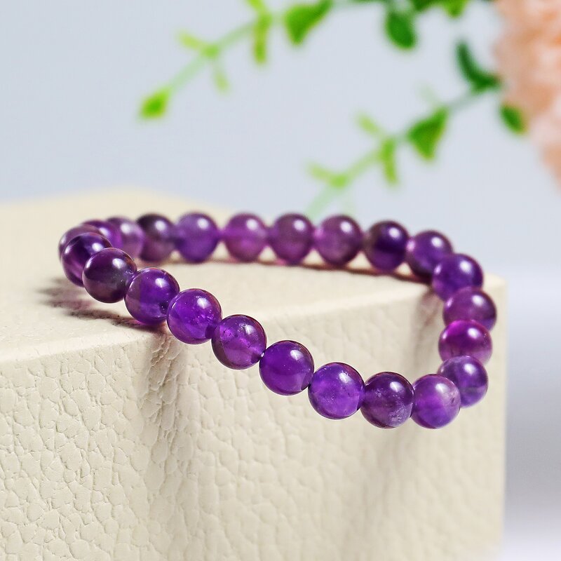 Crystal Bracelet Manufacturer - Natural Amethyst 4mm Beaded Polished Handicraft